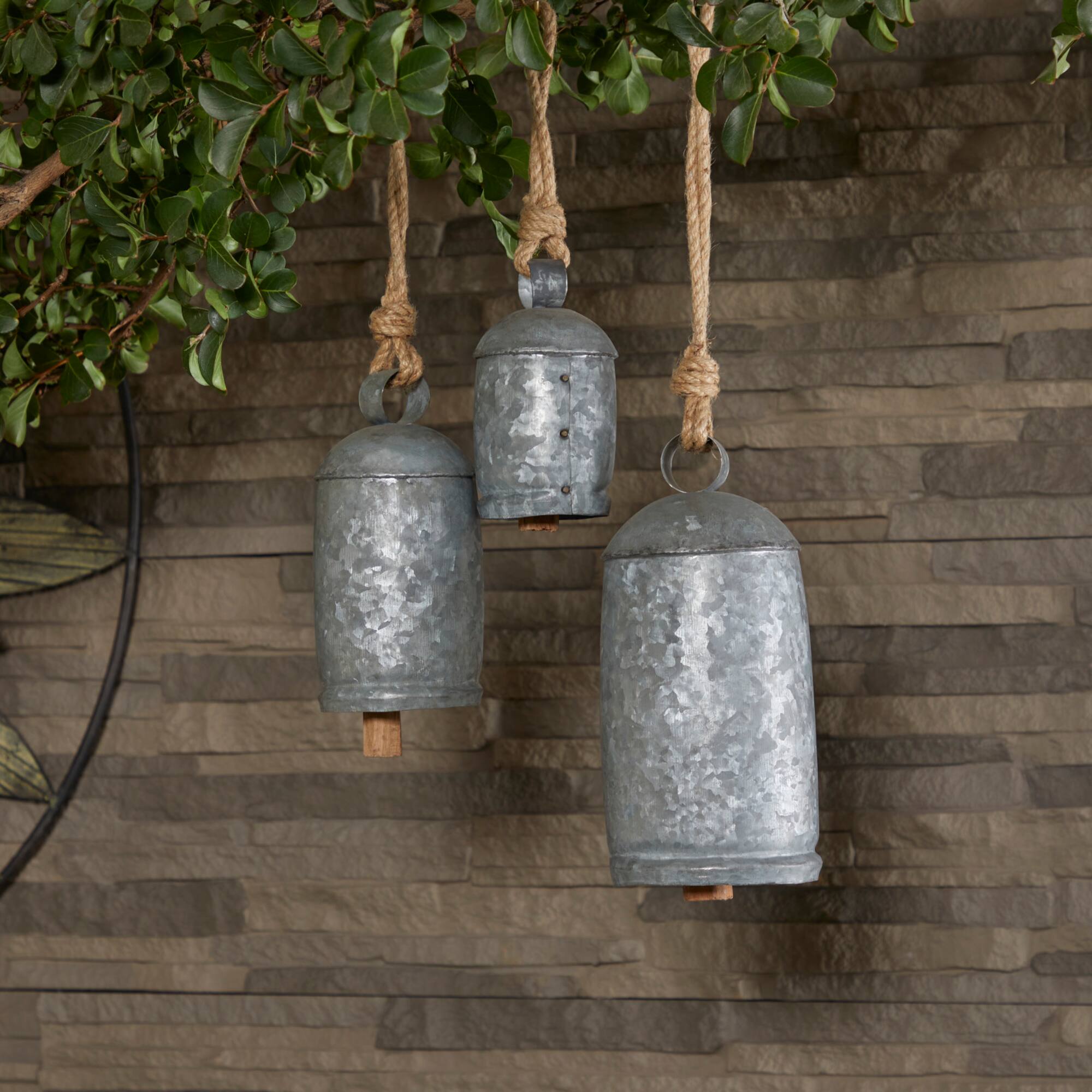 Silver Metal Rustic Windchime Set